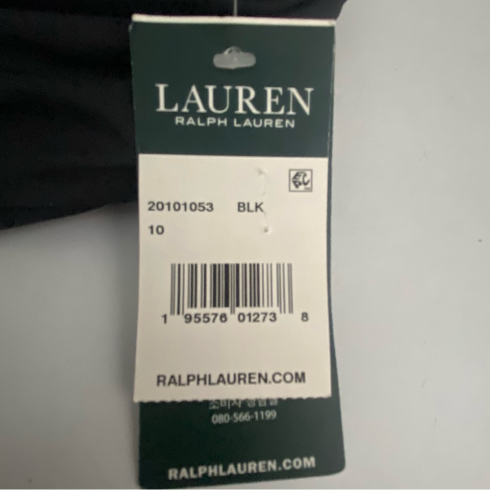NWT LAUREN RALPH LAUREN BLACK FOLDOVER BIKINI BOTTOMS SIZE 10 BEACH POOL SWIM - Picture 4 of 4